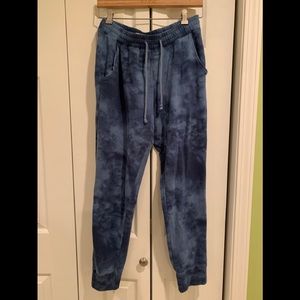 Blue tie dye joggers